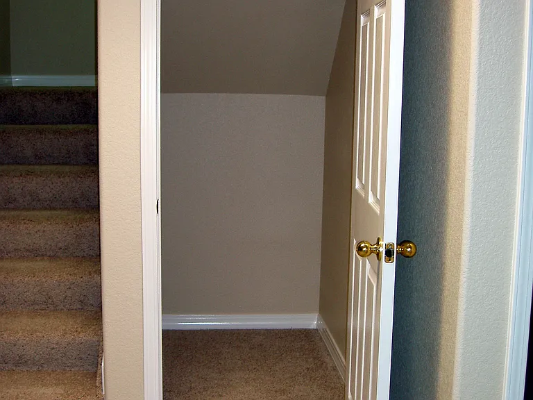 Storage closet next to stairs - Lower Level