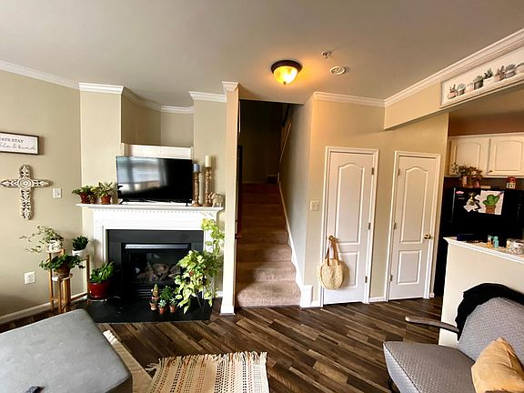 living room and stairs