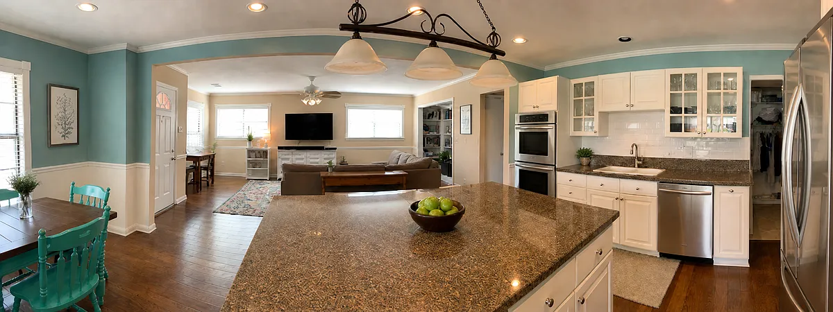 Kitchen opens to living room - 507 Worcester Way