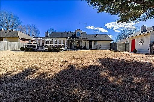 Backyard, porch, shed.