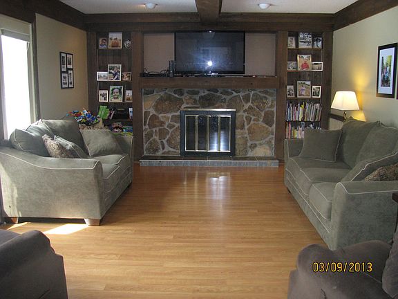 Family room with fireplace