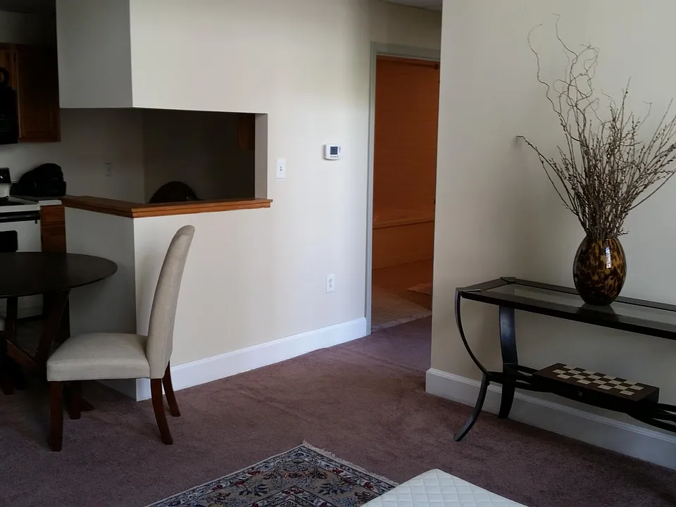 Living room into kitchen view