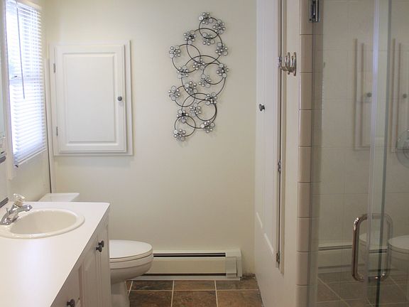 Recently updated bathroom (new floor, paint, and shower door)