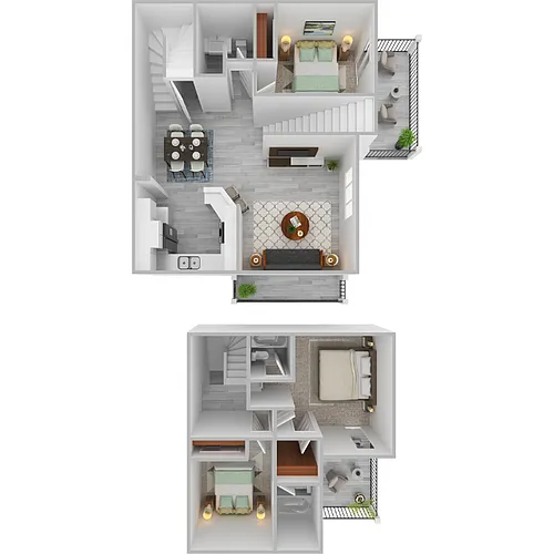 Floor plan Plan D- 3 bed 2.75 bath
