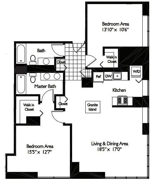 Floor plan 2 BEDROOM 18 - TIDES