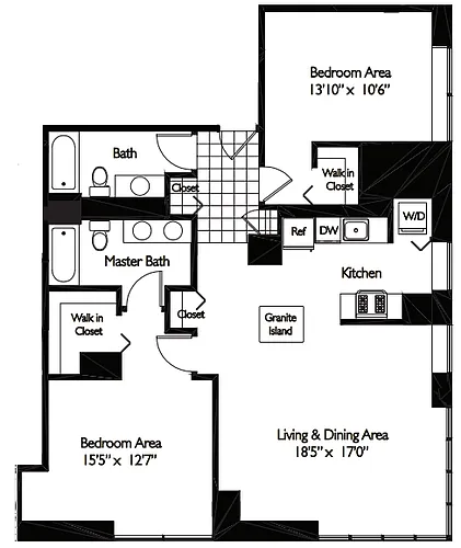 Floor plan 2 BEDROOM 18 - TIDES