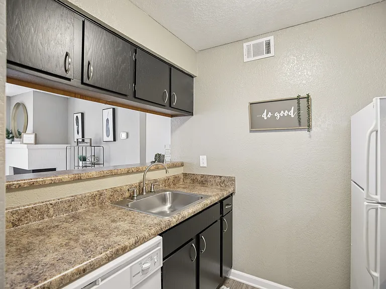With dishwasher and pass-thru.