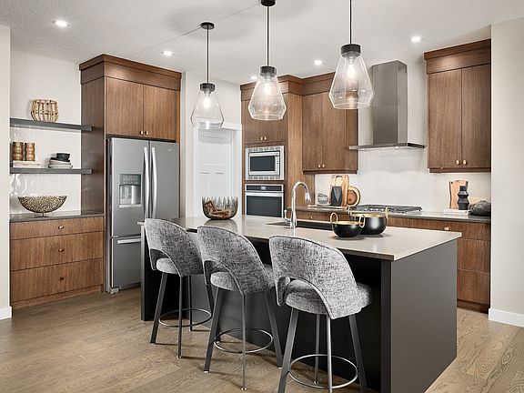 Kitchen of the Robson 26 model home by Brookfield Residential