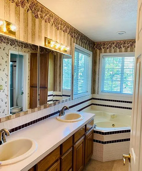 View of master bathroom