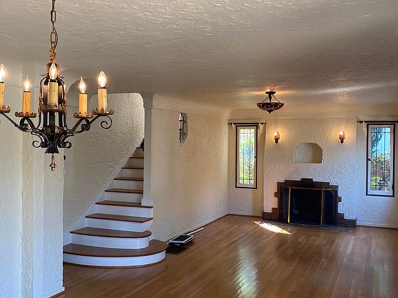 Main floor - Living room, dining room and fireplace