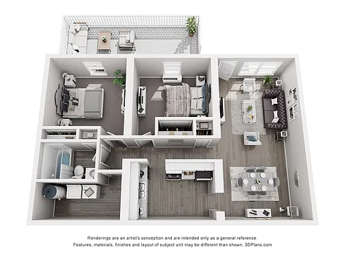 Floor plan 2 Bed 1 Bath
