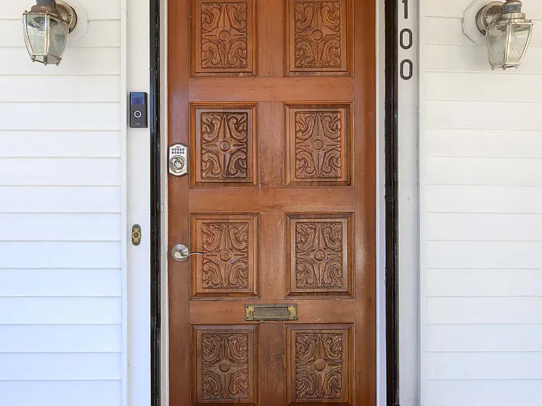 Main entrance with key bad locks and ring security