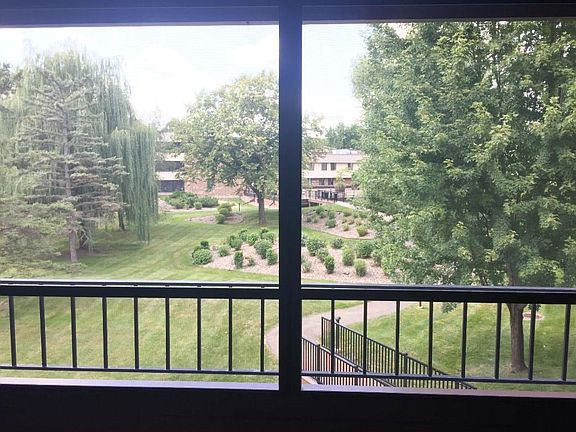 Beautiful views of courtyard from the private deck/porch.