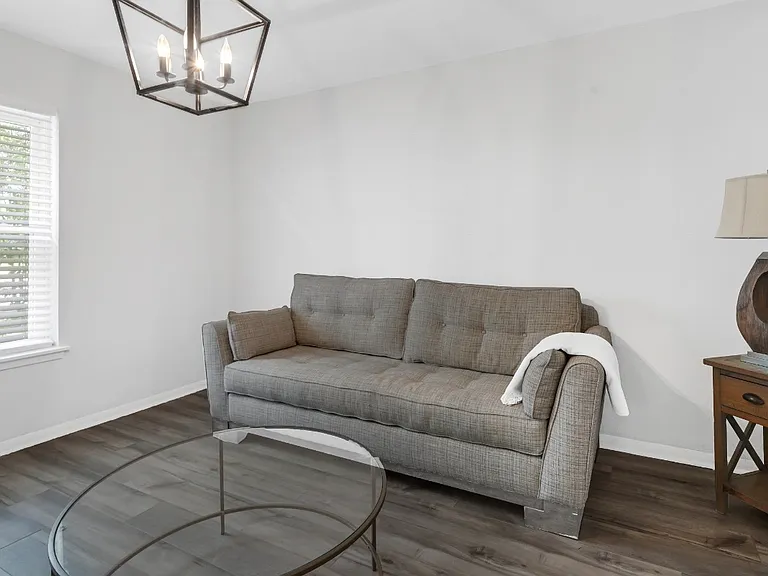 This little room is just off the kitchen and so great. It provides privacy and the sleeper sofa can easily sleep to people.