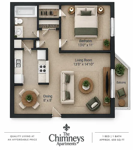 Floor plan One Bedroom