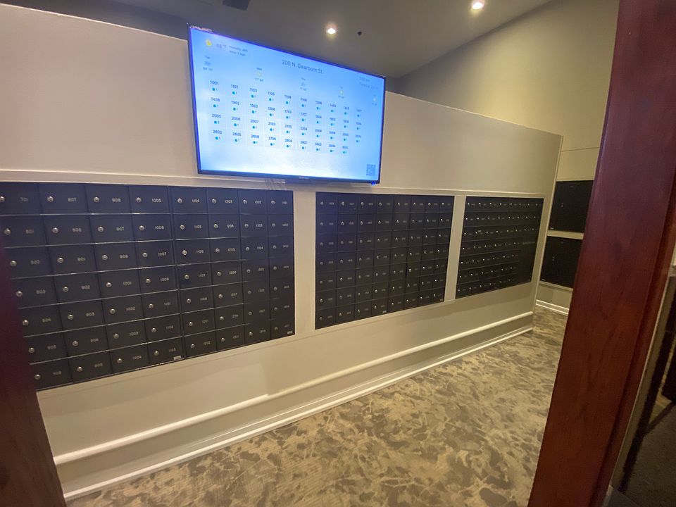 Fully secured mail room and package collection.