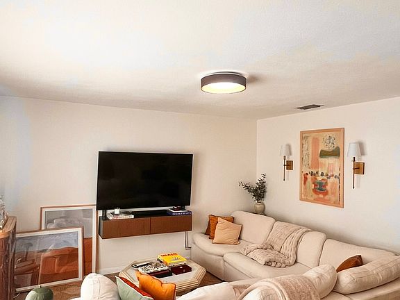 Living room with 65 inch TV