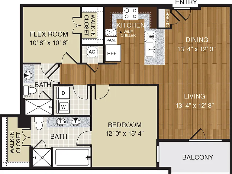 WaterWall Place - A8 - 2 Beds - 2 Baths - 1194 Sq. ft.