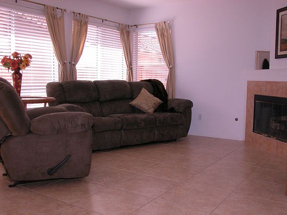 Family room has gas fireplace