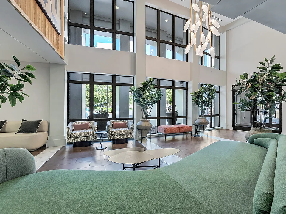 Beautiful Windows with Greenery in Lobby