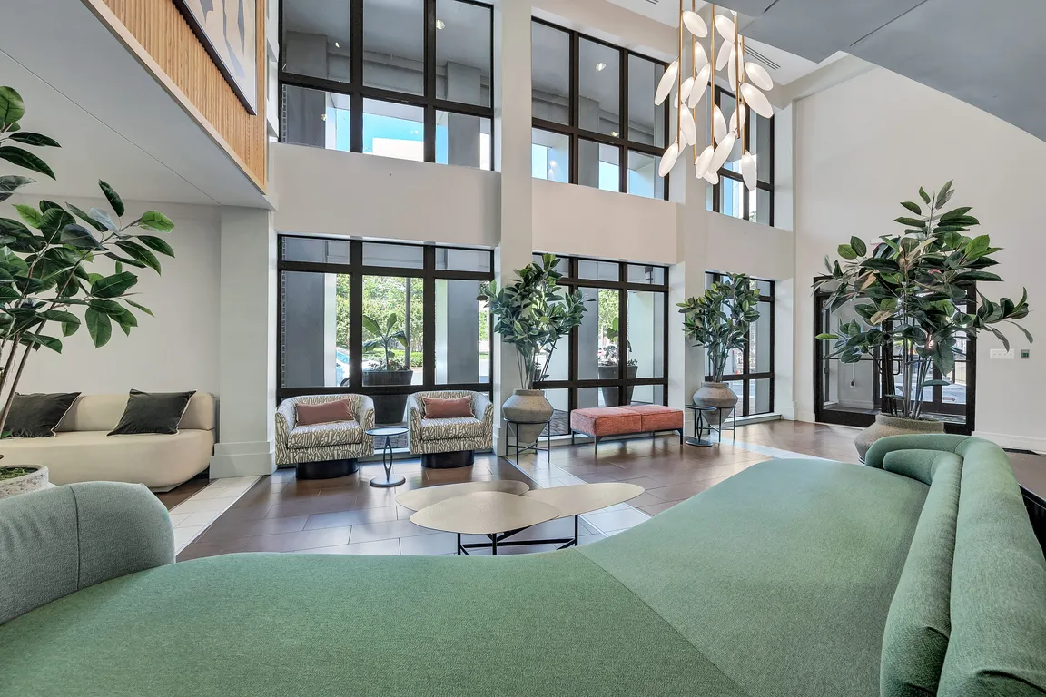 Beautiful Windows with Greenery in Lobby
