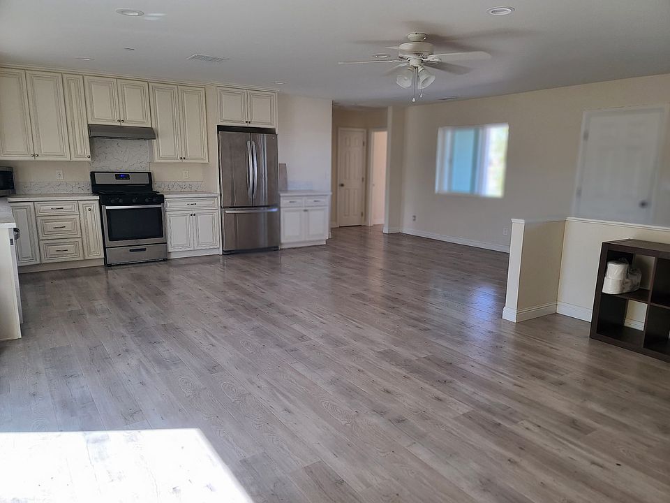 Open concept kitchen and living room space