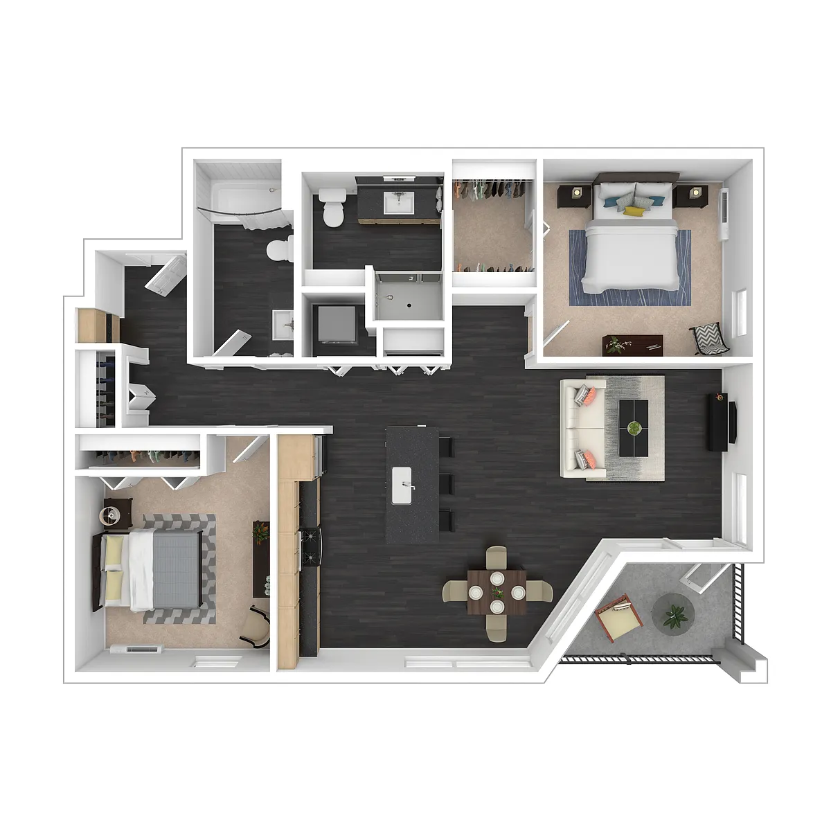 Floor plan Two Bed Two Bath_b1.2
