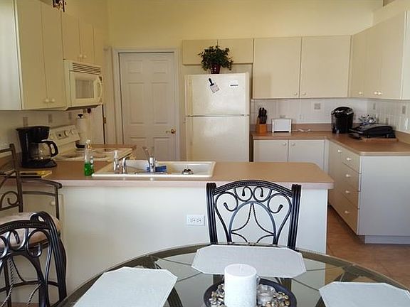 Kitchen view from bay window in Breakfast Area