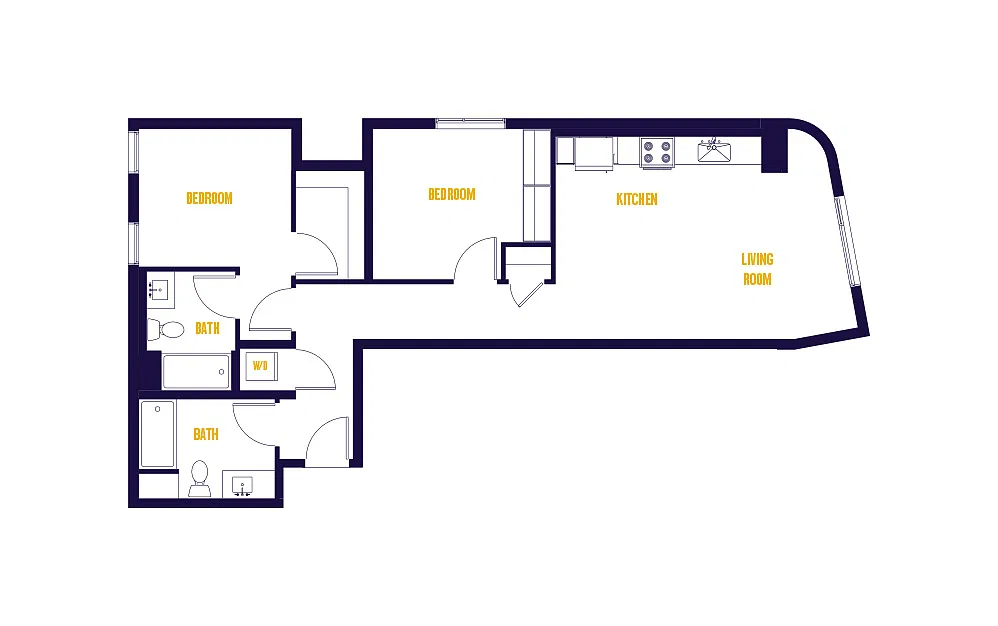 Floor plan 2 Bed/2 Bath-B6.0