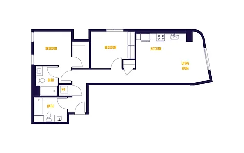 Floor plan 2 Bed/2 Bath-B6.0