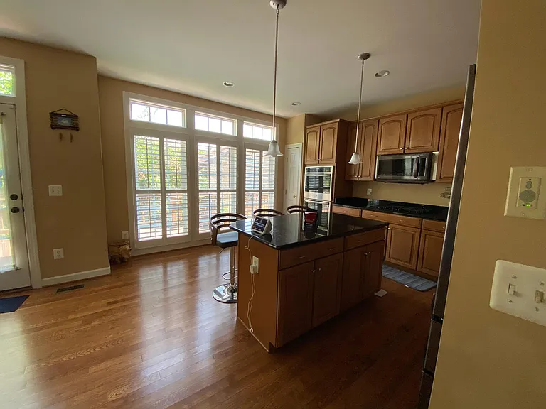 Kitchen island , New appliances in kitchen ( black steel)
