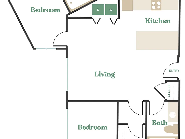 2 Bed, 2 Bath - Apt H ADA 2 Bed, 2 Bath - Apt H ADA