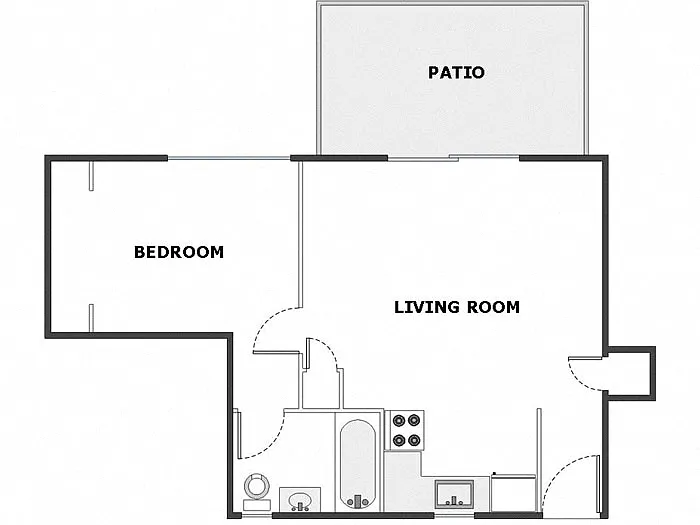 Floor plan 1 Bed / 1 Bath: Type A