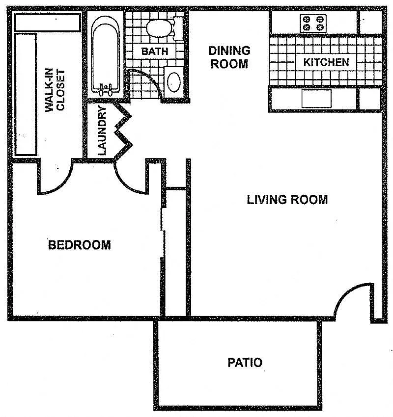 Floor plan 1 Bed 1 Bath
