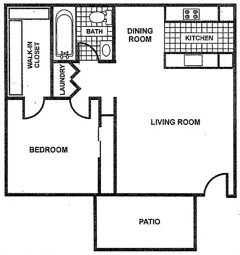 Floor plan 1 Bed 1 Bath