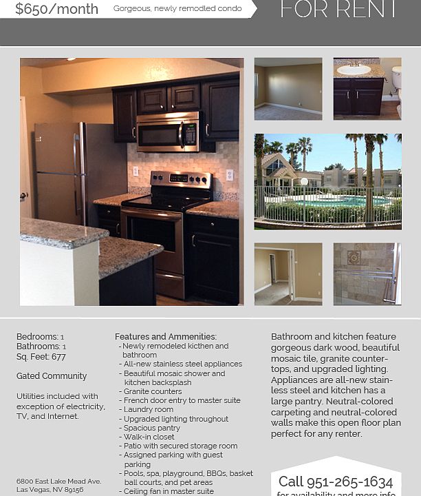 1st image of 6800 E Lake Mead Blvd Unit 1052
