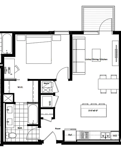 Floor plan 8 - 1X1
