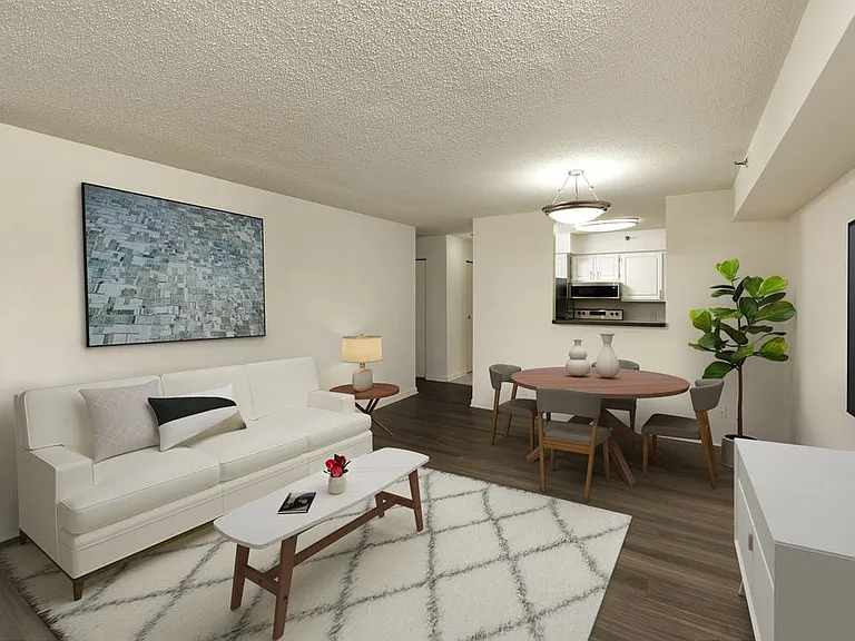 Finish Package II living and dining area with hard surface flooring