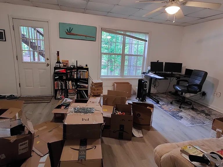 Office/Den with full windows and door - walkout basement.
