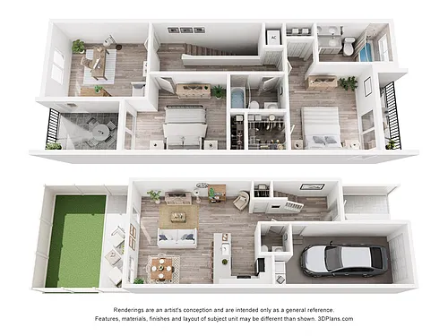 Floor plan Two-Story Townhome with Garage B