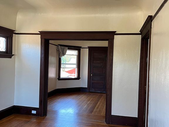 living room to bedroom with pocket doors