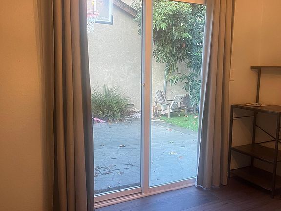 sliding door to the yard in bedroom