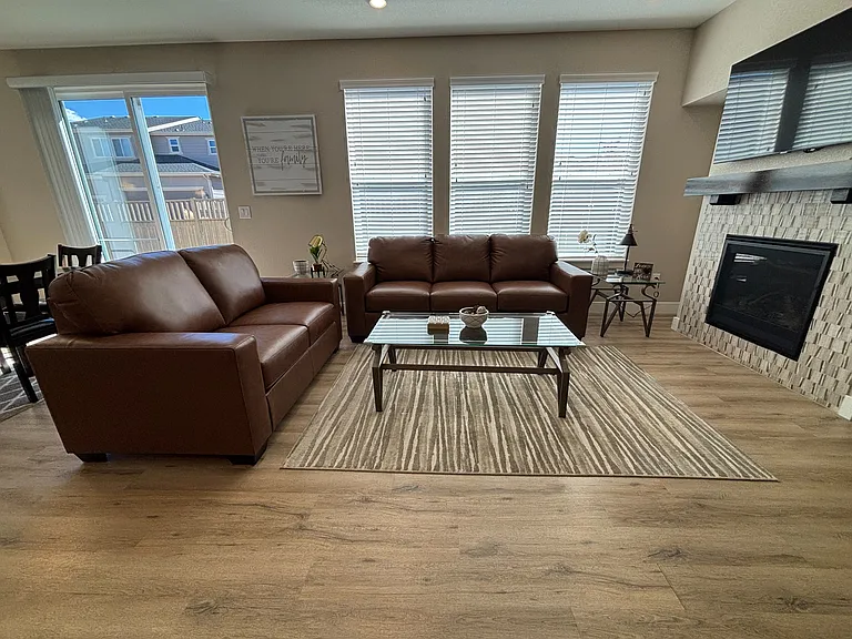 New leather sofa and loveseat