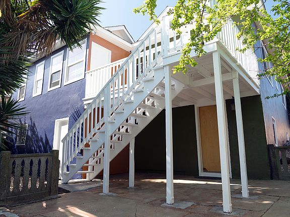 Lower entrance under deck.