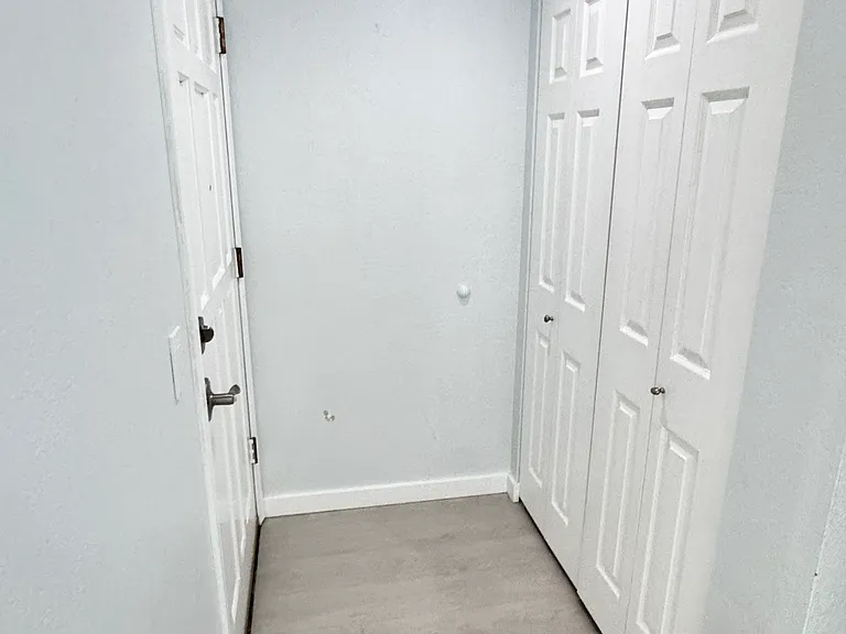 Front door entrance with closet