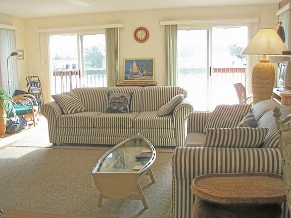 great room to deck & river views