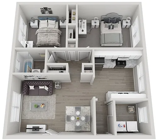 Floor plan B1 2x1 H Semi-Upgraded - Call for Availability