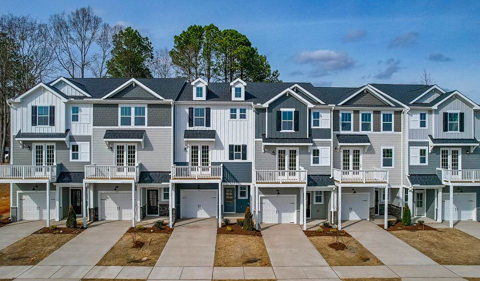 The Brier - Farmhouse Elevation with Wood Deck Interior Unit