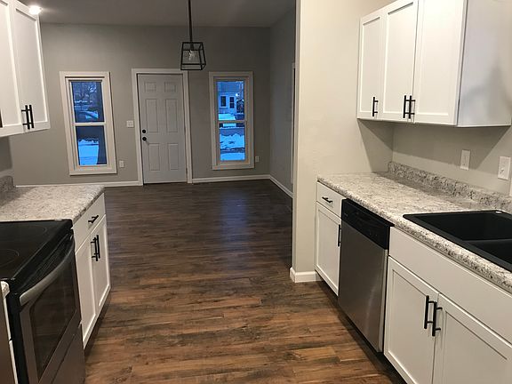 Kitchen open to dining room.