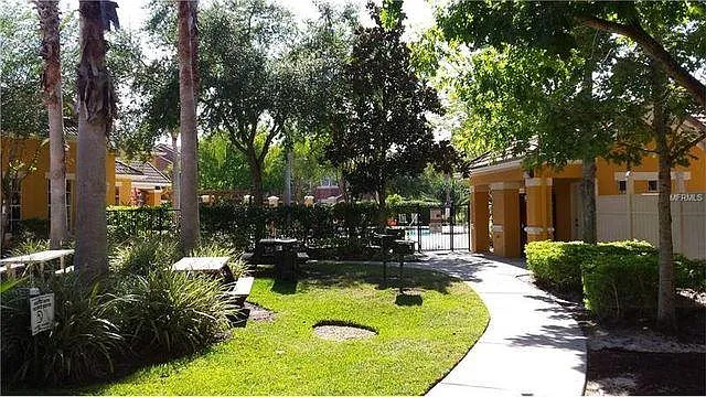 Entry path to pool and clubhouse area